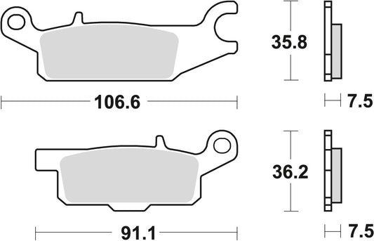 Brake pads KH443 sinter off-road Yamaha Grizzly YFM 550 09-20, Grizzly YFM 700 07-20, Raptor YFM 250 08-20 left front