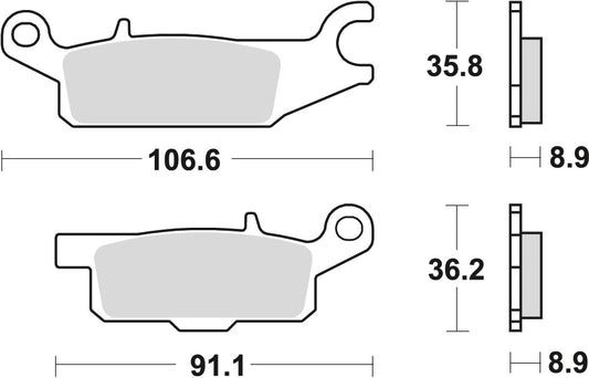 Brake pads KH445 sinter off-road Yamaha Grizzly YFM 550 09-20, Grizzly YFM 700 07-20 rear