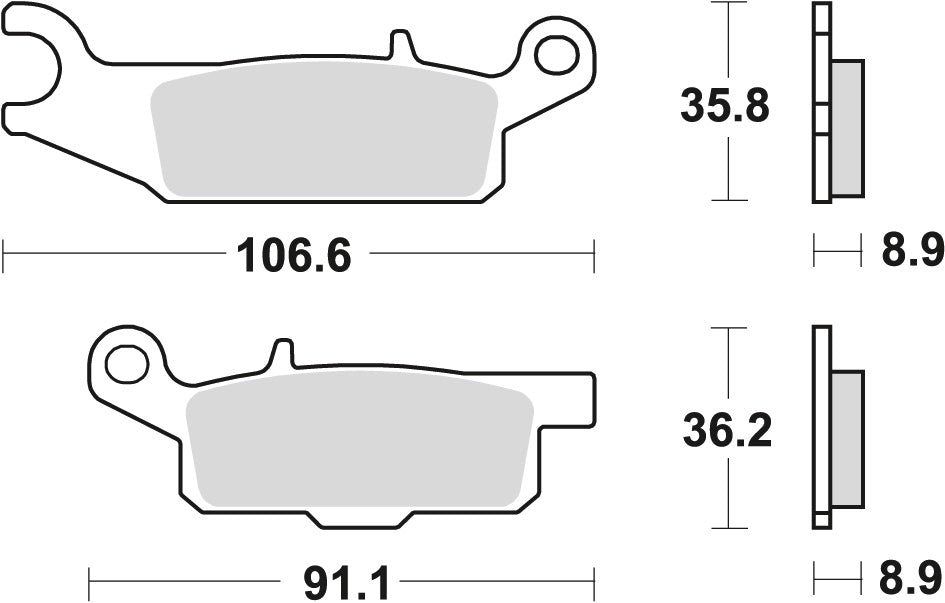 Brake pads KH446 sinter off-road Yamaha YFM 550 Grizzly 09-, YFM 700 Grizzly 07- rear