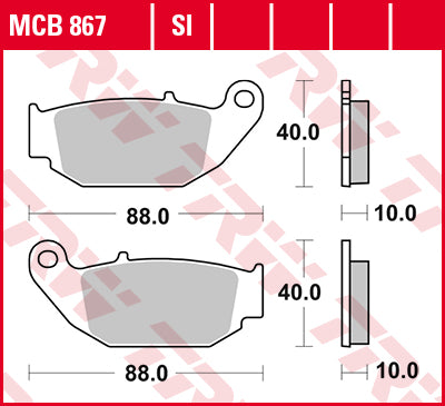 Brake pads KH629 sinter Honda CB 125 R, 300 R 18-, CRF 250 L 13-17, Suzuki GSX-R/S 18- rear