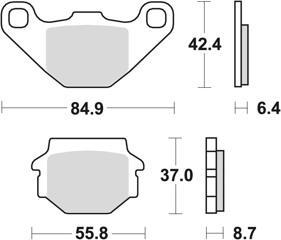Brake pads KH67/2 organic Aprilia Pegaso 125 90-91, Kymco Jive 50 04-06, Loncin Conqueror 200 05- rear