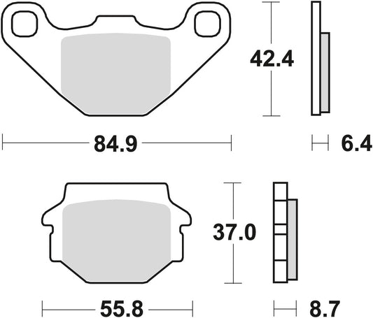 Brake pads KH67/2 organic Aprilia Pegaso 125 90-91, Kymco Jive 50 04-06, Loncin Conqueror 200 05- rear