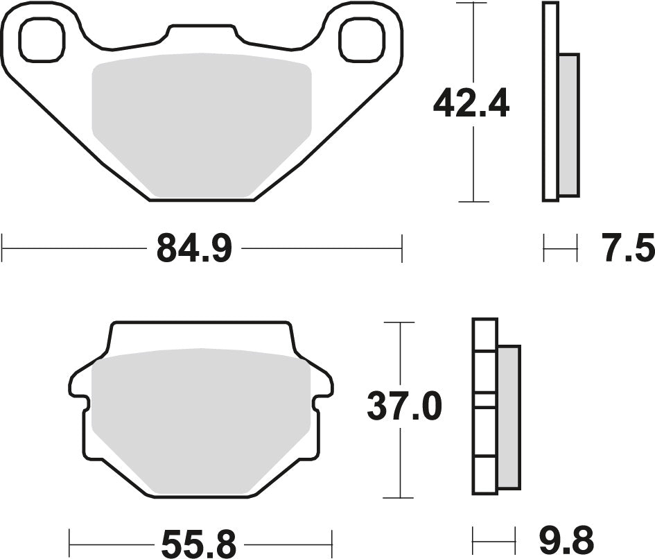 Brake pads KH67 organic Kawasaki KLE 500 91-07, GPZ 500 88-04, Pegaso 650 91-00, KLR 250 84-05, KL/KLR 600, 650 84-04 front/rear