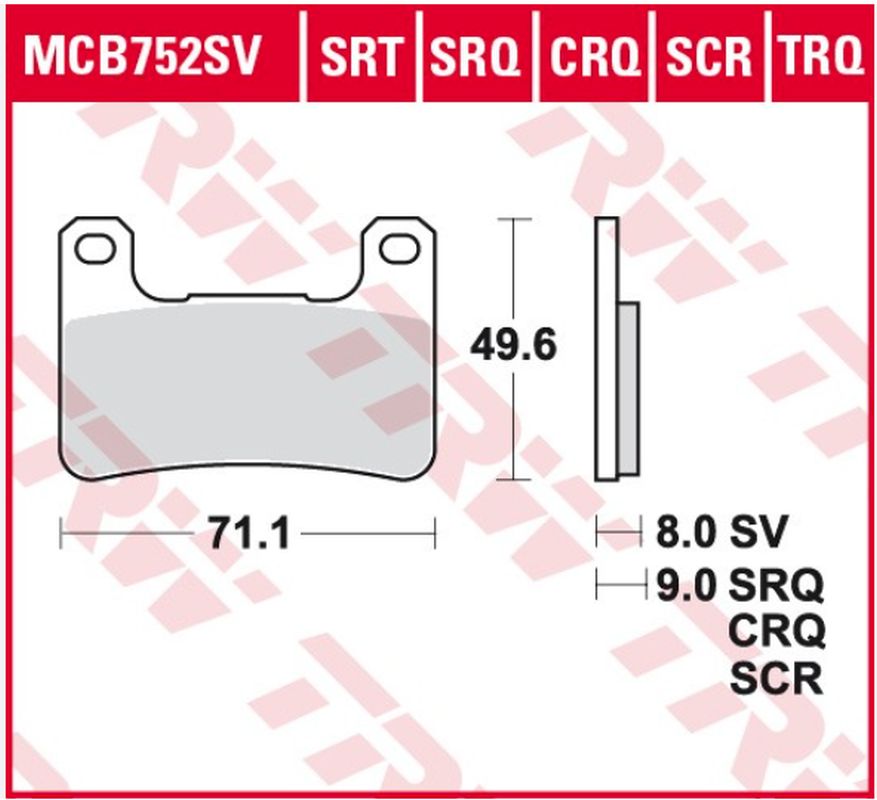 Brake pads KH379 sinter racing high-performance (replaces MCB752SRQ)