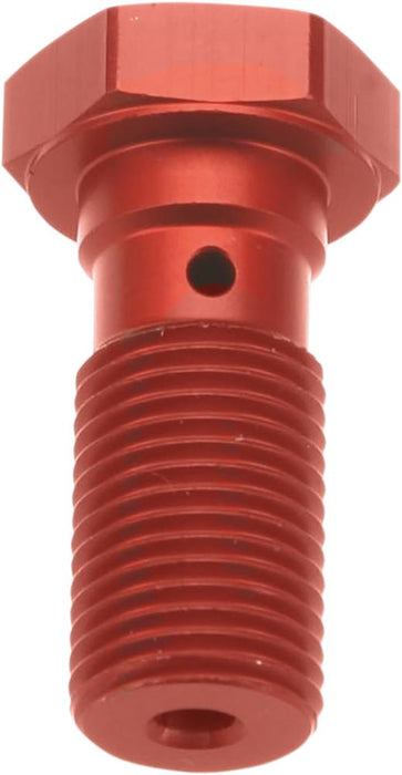 Hydraulic banjo bolt for brake lines M10 x 1.00 (fine thread) - red