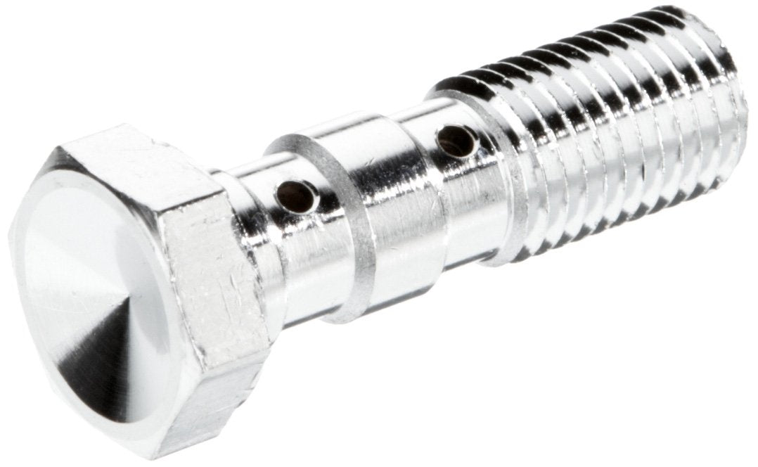 Hydraulic double banjo bolt for brake lines M10 x 1.25 - steel (chrome)