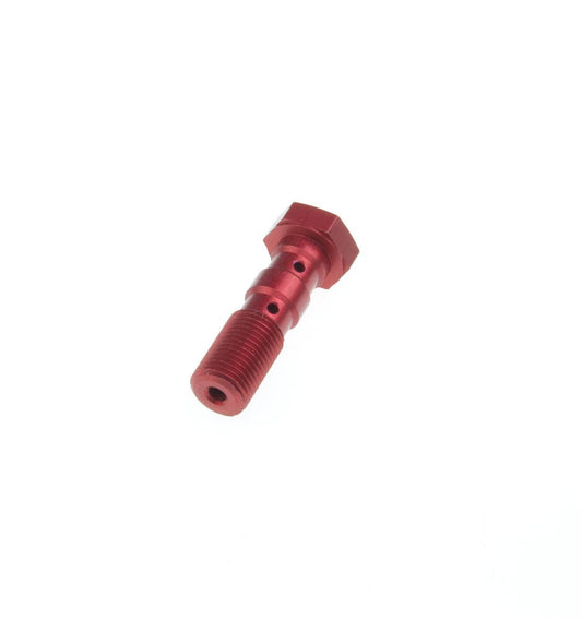 Hydraulic double banjo bolt for brake lines M10 x 1.00 - red