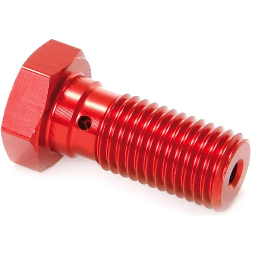 Hydraulic banjo bolt for brake lines M10 x 1.25 - red