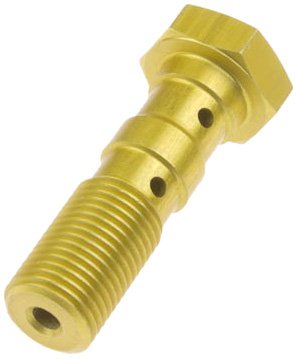Hydraulic double banjo bolt for brake lines M10 x 1.00 - gold