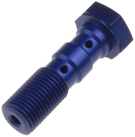 Hydraulic double banjo bolt for brake lines M10 x 1.00 - blue