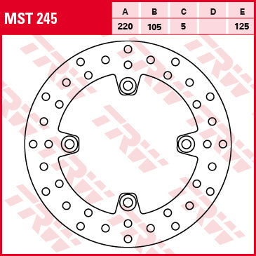 Front/rear brake disc Honda CBR 125 04-17, CRF 250 13-, CB 600 Hornet 98-06, CBR 600 F, RR 91-16, XR 650 L 93-97, CBR 900 RR 92-03, CBR 1000 RR 04-16, VTR 1000, SP1, SP2 00-06