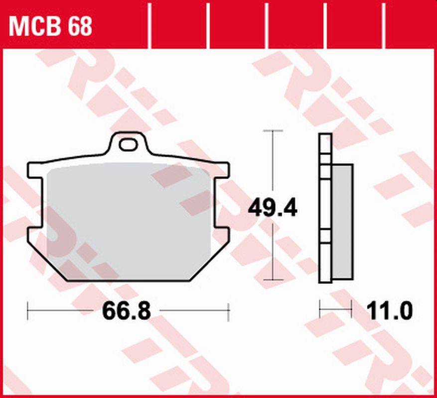 Brake pads KH034 organic Yamaha XS 850 80-82, XS 1100 78-82, XS 650, 750 79-83, XJ 650 80-82, SR 500 78-87, XS 250 77-80, XS 400 77-82, XV 1000 81-84 front/rear