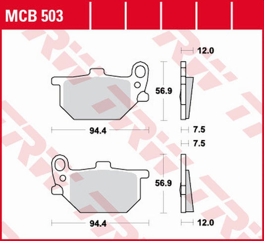 Brake pads KH041 organic Yamaha XS 850 82 front, XS 400, 750 80-83, RD 250, RD 400S 78-79 (front/rear)