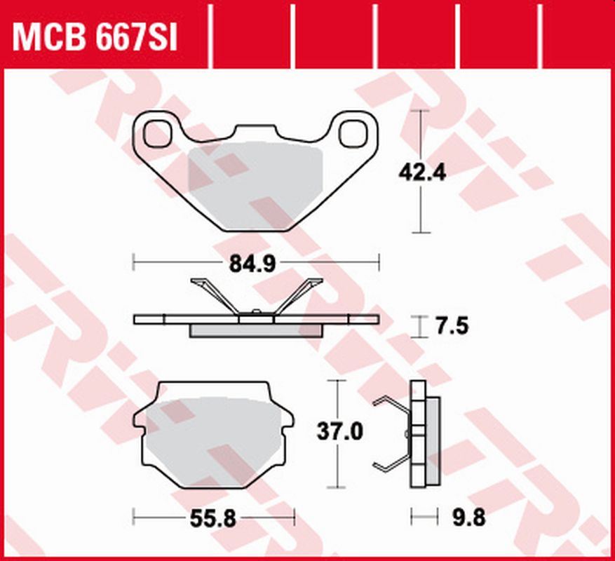 Brake pads KH067 sinter off-road Aprilia RX 125 00-01, MX 125 03-07, Cagiva WMX 125 89- rear