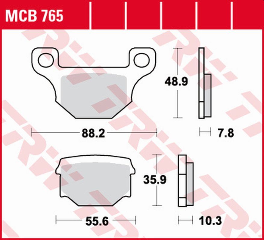 Brake pads KH093 organic Aprilia RX 125 08-13, GasGas EC 250, 300 12-16, Rieju Marathon 125 09- rear, Derbi Senda, Terra, GPR 125 08-16