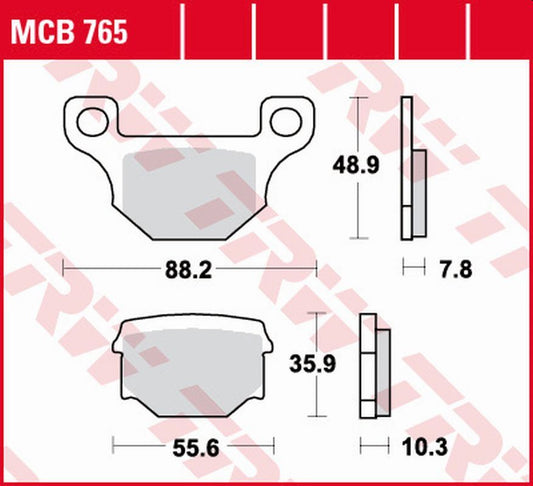 Brake pads KH093 organic Aprilia RX 125 08-13, GasGas EC 250, 300 12-16, Rieju Marathon 125 09- rear, Derbi Senda, Terra, GPR 125 08-16