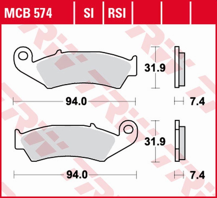 Brake pads KH125 organic Honda XR 600R 88-99, XR 250R 88-95, NX 250 88-95, XLR 125R 98-99, XL 250R Baja 88-91 front