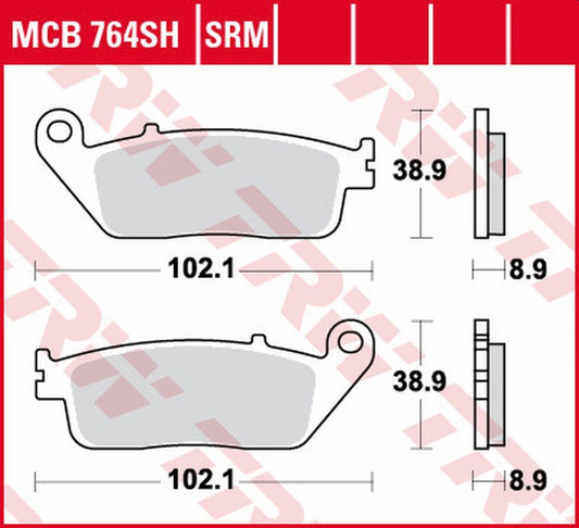 Brake pads KH142 sinter Honda FJS 600 Silver Wing 01-16, Triumph Bonneville T100 02-20, Bonneville T120, Thruxton 1200 16-20, Yamaha XC 125 Majesty 14-15, FJS 400 Silver Wing 06-16, Suzuki AN 650 Burgman 04-19 front