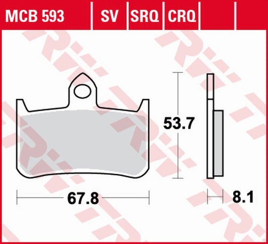 Brake pads KH187 sinter track Kawasaki KLR 250 83-84, Honda CB 900 Hornet 02-06, NTV 600 Bros, NT 650 Hawk 88-90, NR 750 92-, RVF 750R 94-97, CB 250F Hornet 96-01 front