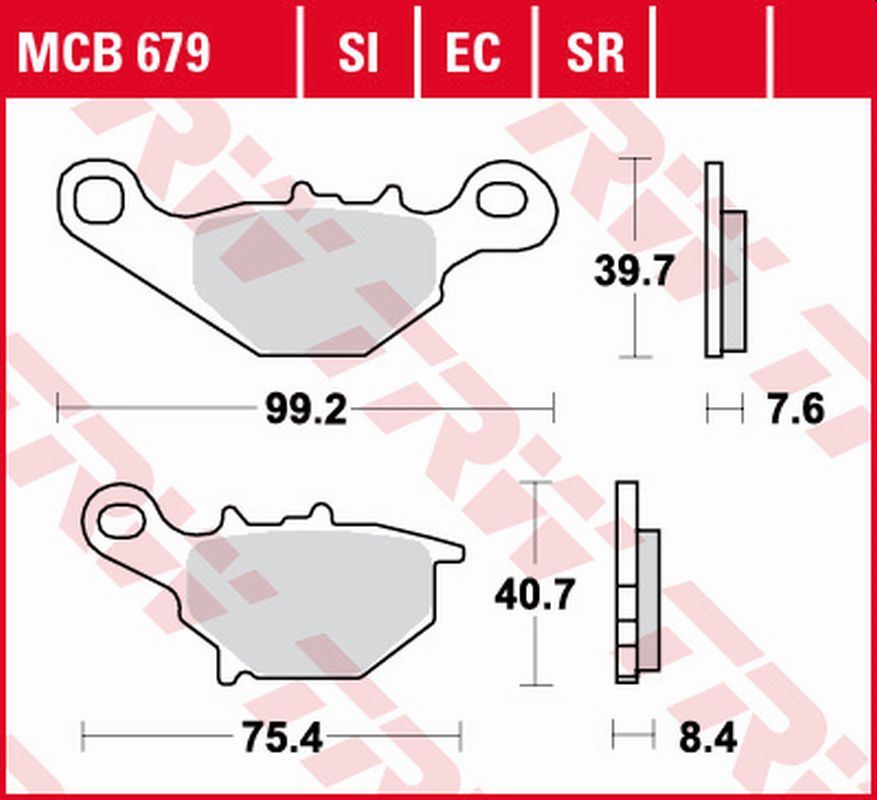 Brake pads KH230 sinter off-road Suzuki UC 125 Epicuro 99-02, TR 50 97-00, UG 110 98-02, AN 125 95-00, DR-Z 125 04-12, Kawasaki KLX 125 03-06, KMX 125 99-03 front