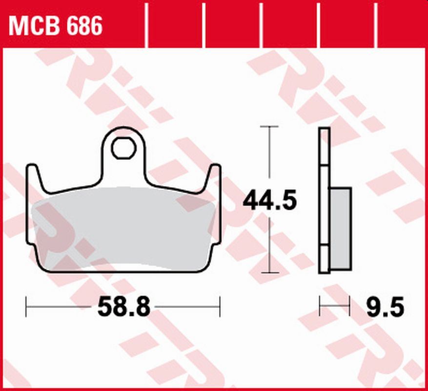 Brake pads KH234 organic SYM 50 Jet 07-15, Honda XBR-S, X, SZX 50 98-01, Kymco Sniper 50 94-96, Heroism 150 95-00 rear