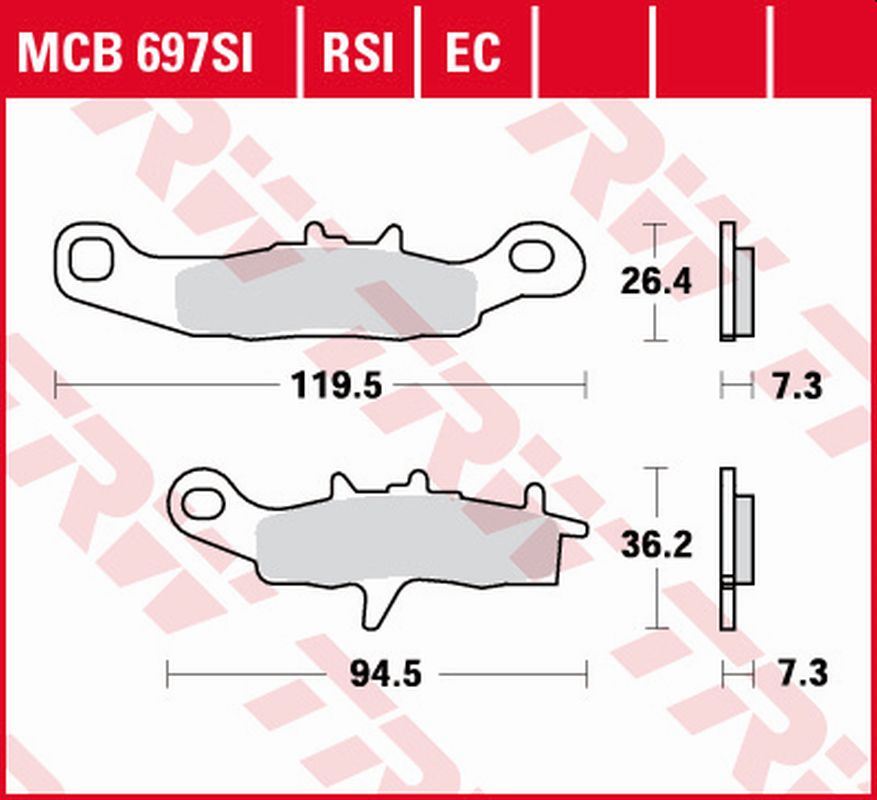 Brake pads KH258 sinter off-road Suzuki RM 85 05-, Kawasaki KLR 250 99-12, KX 80, 85 97-, KX 100 97-09 front