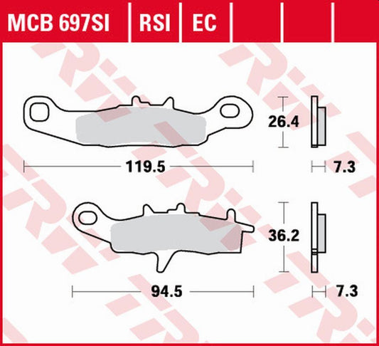 Brake pads KH258 sinter off-road Suzuki RM 85 05-, Kawasaki KLR 250 99-12, KX 80, 85 97-, KX 100 97-09 front