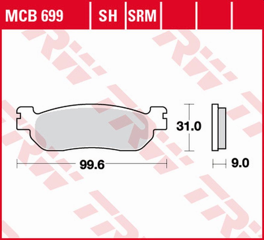 Brake pads KH275 sinter Yamaha YP 400 X-Max 13-16, RA 400 X-Max 17-, YP, XP 125 X-Max 10-, YP 250 X-Max 05-13, YP 250 Majesty 98-03, VP 250 X-City 07-16 rear	 Yamaha XT 225 Serow 97-08, TW 200 91-01 front