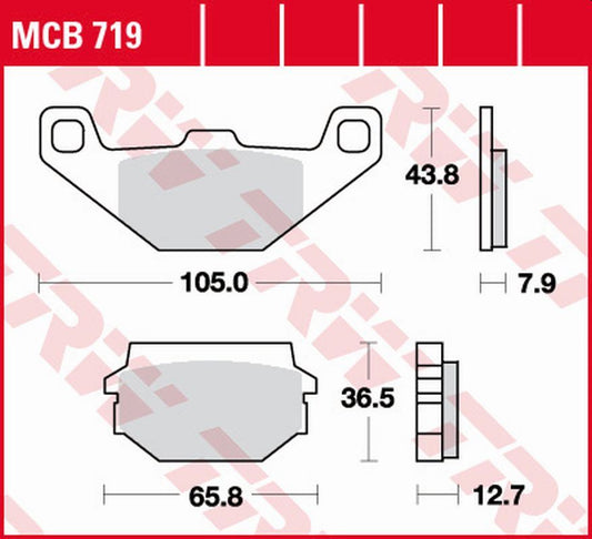 Brake pads KH297 organic SYM Huskey 125 99-05, Huskey 150 99-, Sachs Husky 125 97- front