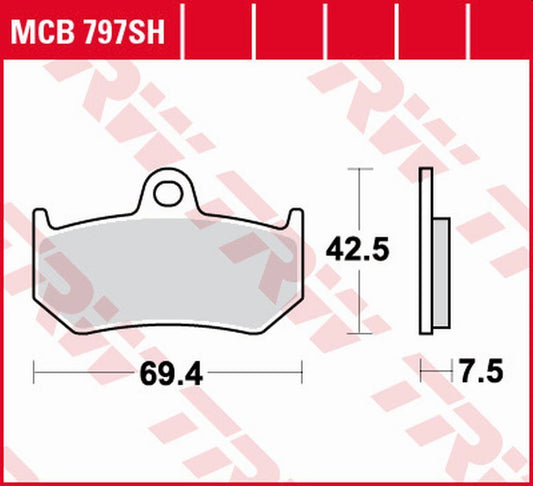 Brake pads KH320 sinter street MV Agusta Brutale 910 05-09, F3 800 RC, RR 16-, F4 1000 04-, Brutale 1090 10-17, F4 Brutale, Strada, SPR 750 00-05 rear