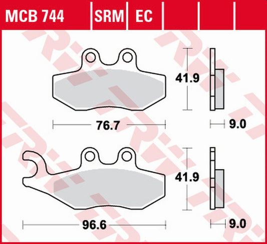Brake pads KH353 eco organic Piaggio Fly 50 2T/4T 05-12, Liberty 50 2T/4T 09-15, Peugeot Citystar 50 14-, Aprilia SportCity 2T 50 08-13, SportCity 125 05-13, SR 125/300 10-, Derbi Boulevard 50/125 08-17 front