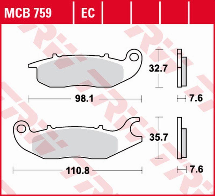 Brake pads KH375 eco organic Honda Z 125 Monkey 18-, Rieju NKD 125 08-10, RS-2 125 06-10, CBR 125R 04-17, CBF 125 09-16 front