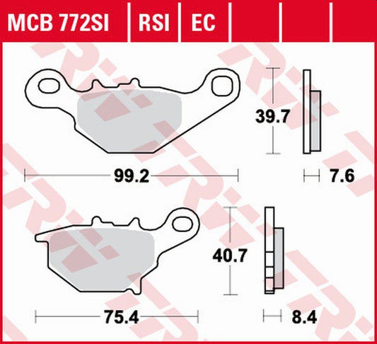 Brake pads KH401 sinter off-road Suzuki RM 85/L 05- rear