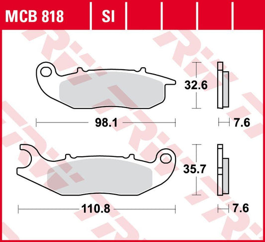 Brake pads KH465 organic Honda CRF 250L/M/R 13-, AJP PR3, PR4, PR5 13-, Derbi Terra, City Cross 125 08-16, Piaggio Liberty/Medley 125, 150 16-, Rieju Marathon Pro 125 11-, GasGas EC 250/300 12-16 front