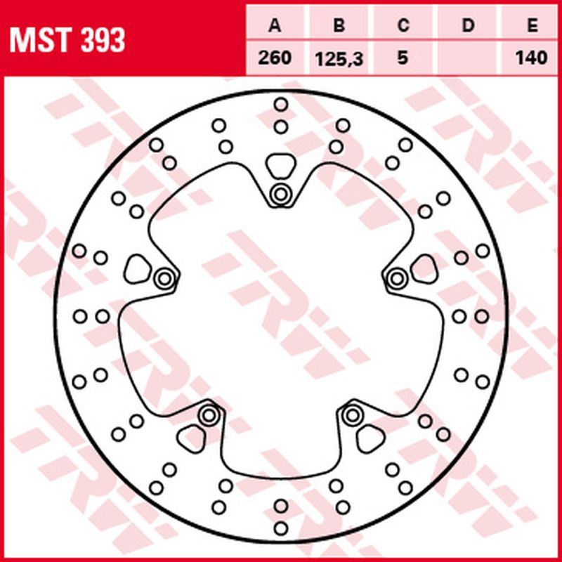 Front brake disc Aprilia SR 125, 300 11-, Gilera Nexus 250 06-08, Nexus 125 07-15, Nexus 300 08-14, Nexus 500 04-15, Piaggio X7 125, 250 08-14, X8 125, 200, 250 04-06, X9 500 04-07 (260x125x5 mm)