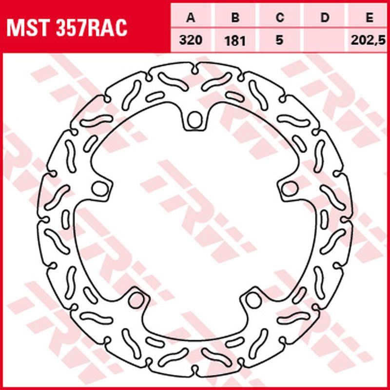 Front brake disc BMW S 1000 R 09-, S 1000 RR 09-18, S 1000 XR 15-19, R 1100 S 01-05, R 1150 R, RS, RT 00-06, K 1200 GT, LT, RS 99-09, K 1200 S 05-09, K 1300 R, S 09-15, K 1600 GT, GTL 11-, K 1600 B 17- (320x181x5 mm) Wave