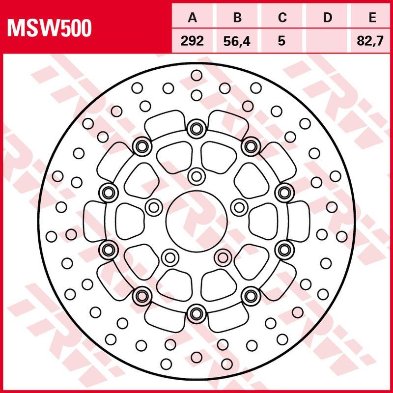 Front brake disc Harley-Davidson XL, XLH 883 Sportster, Roadster 99-13, XL 1200 Sportster 99-13, FLHR, FLHT, FLST, FXDC 1450 99-06, FLHR, FLST, FXST 1584 07-12, FLS, FLSTC, FLSTN 1690 12-14 (292x56.4x5 mm)