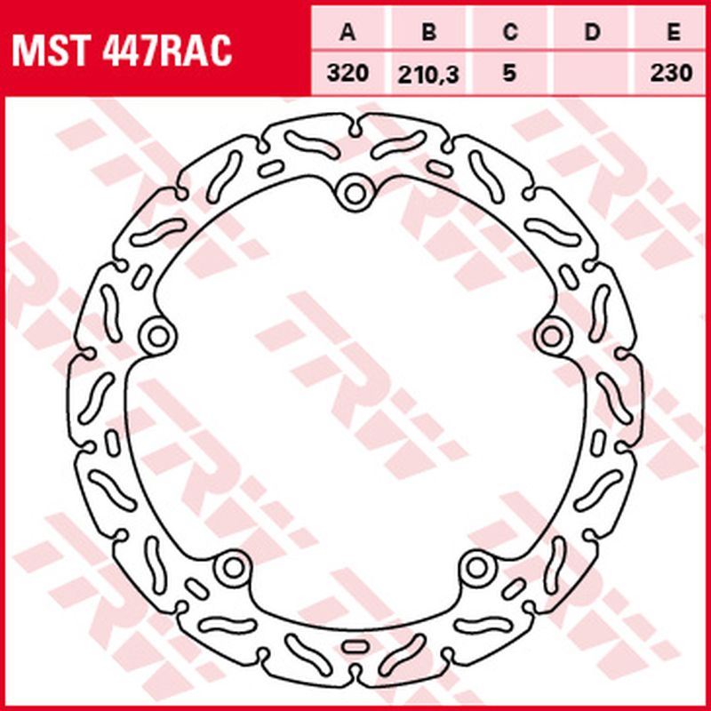 Front brake disc Honda CTX 700 14-17, NC 700 D, S, X, XA 12-14, NC 750 D, J, S, X 14- (320x210x5 mm) Wave