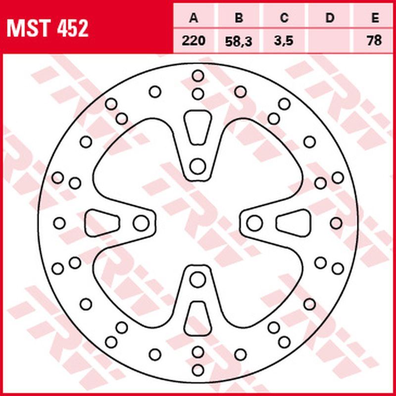 Front brake disc Honda NSC 50 Vision 12-, AFS 110 12-, NSC 110 11-, SCV 125 Lead 10-13, PCX 125 10-14, SH 125 14-, PCX 150 10- (220x58x3.5 mm)
