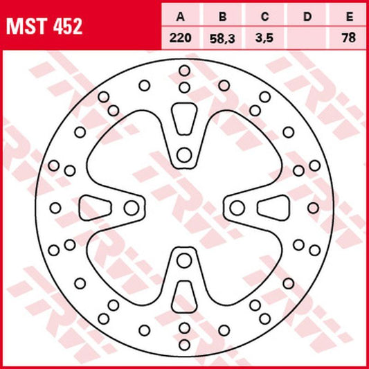 Front brake disc Honda NSC 50 Vision 12-, AFS 110 12-, NSC 110 11-, SCV 125 Lead 10-13, PCX 125 10-14, SH 125 14-, PCX 150 10- (220x58x3.5 mm)