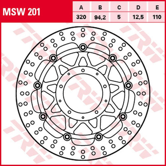 Front brake disc Honda VFR 1200 F 10-16 (320x94x5 mm)