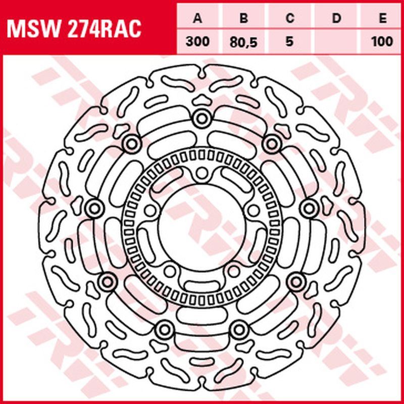 Front brake disc Kawasaki ER-6 F, N 06-16, KLE 650 Versys 07-, Vulcan 650 S 15- (300x80.5x5 mm) Wave