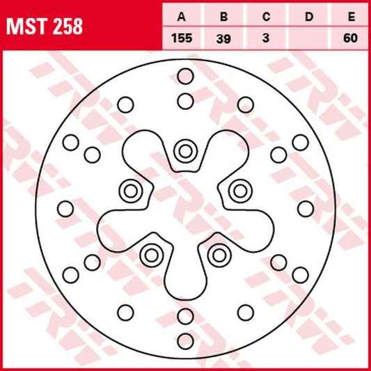 Front brake disc Malaguti F-10 Jetline 50 92-98, Yesterday 50 97-01, Peugeot Zenith 50 96-98 (155x39x3 mm)