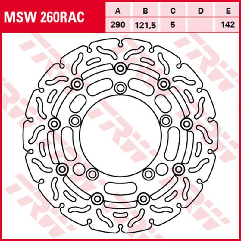 Front brake disc Suzuki GSF 650 Bandit 05-06, SFV 650 Gladius 09-16, SV 650 07- (290x121x5 mm) Wave