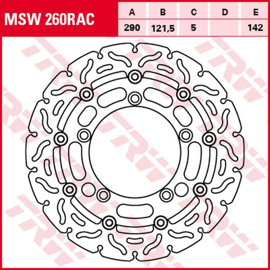 Front brake disc Suzuki GSF 650 Bandit 05-06, SFV 650 Gladius 09-16, SV 650 07- (290x121x5 mm) Wave