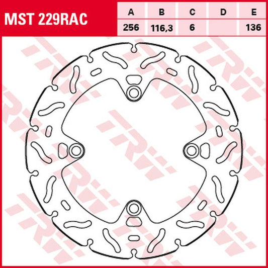 Rear brake disc Honda CRF 1000, 1100 L Africa Twin 15- (256x116x6 mm) Wave