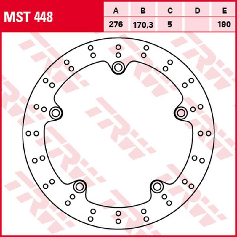 Rear brake disc Honda VFR 1200 F 10-16, VFR 1200 X Crosstourer 12- (276x170x5 mm)