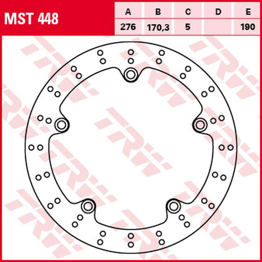 Rear brake disc Honda VFR 1200 F 10-16, VFR 1200 X Crosstourer 12- (276x170x5 mm)