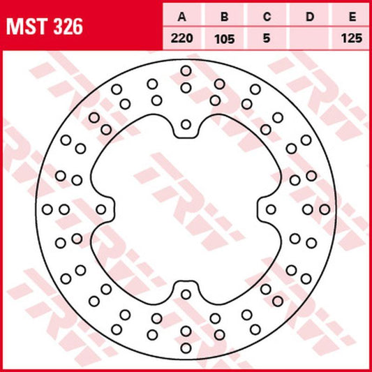Rear brake disc Honda XL 250 R Baja 88-91, NX 500, 650 Dominator 93-01, FX 650 Vigor 99-02, SLR 650 97-98 (220x105x5 mm)