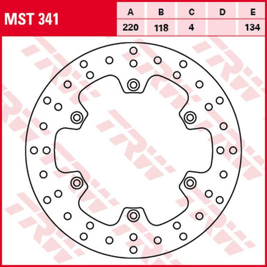 Rear brake disc Kawasaki KLX 400 R 03-06, Suzuki DR 125 SM 08-12, RM 125 89-98, RM 250 89-00, DR 250 S 95-00, DR-Z 250 01-07, RM-X 250 89-95, DR-Z 400, E, S 00-05 (220x118x4 mm)